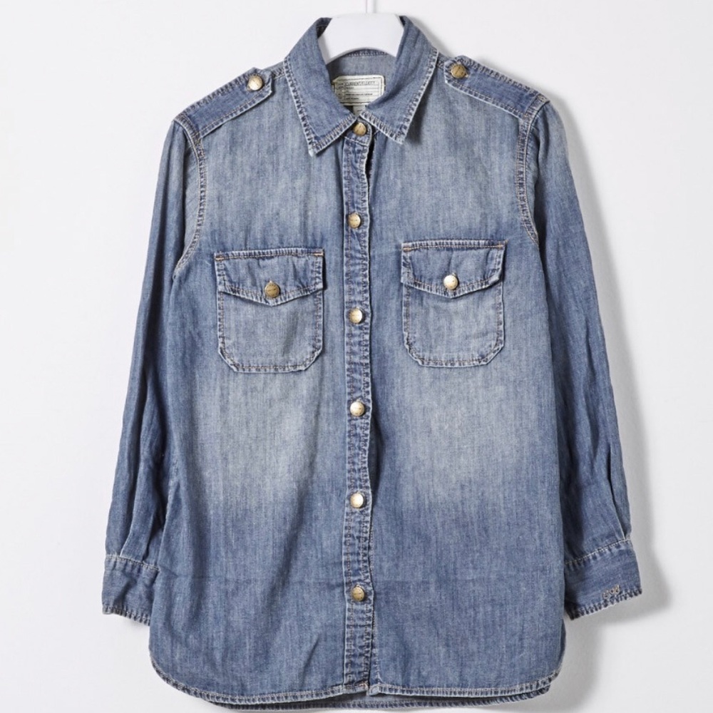 Current / Elliot Lightweight Denim Button Down Top - image 1